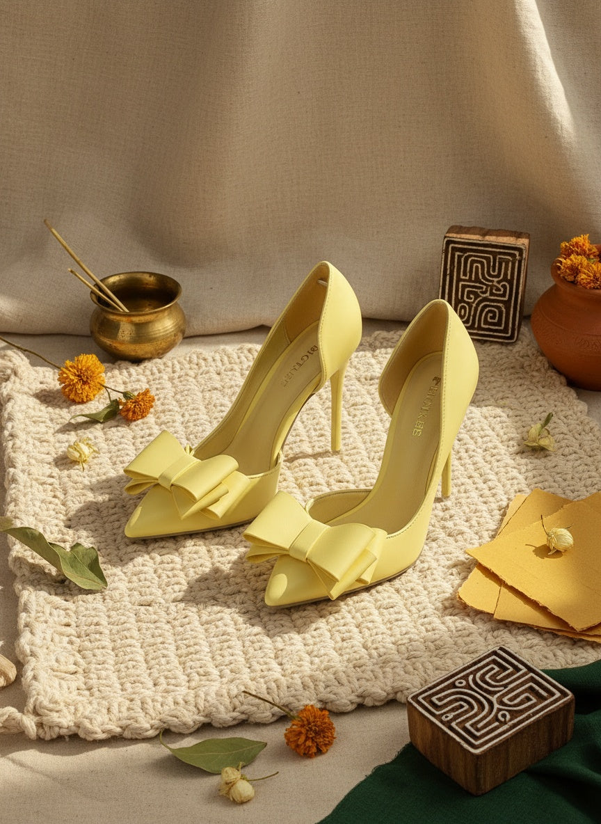 Sunshine Chic: Vibrant Yellow Stiletto Heels - Image 1